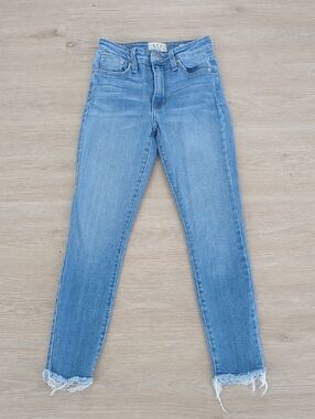 Letter To Juliet Light Blue High-Rise Skinny Jeans with Frayed Hem Detail
